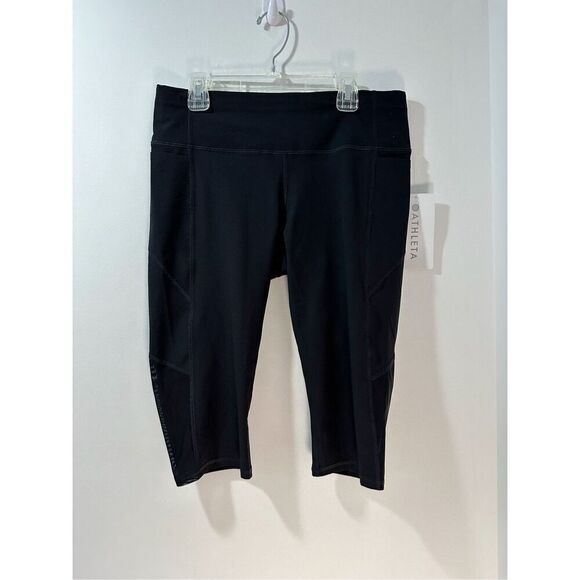 Athleta Dobby mesh women’s black athletic shorts size MP. NWT #14-1670 - Picture 1 of 8